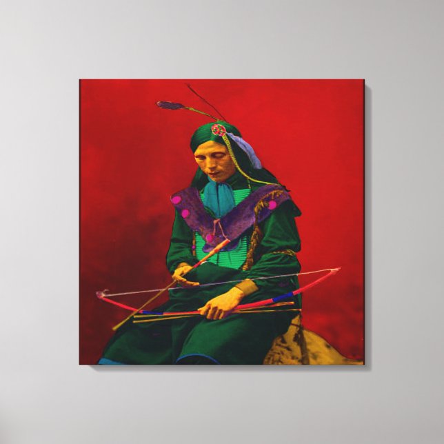 Impressão Em Tela Arte Pop Cherokee Nativo Americano (Frente)