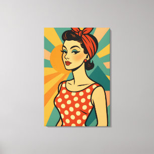 Impressão Em Tela Arte Pop Moderna de Meados do Século - Beleza Retr