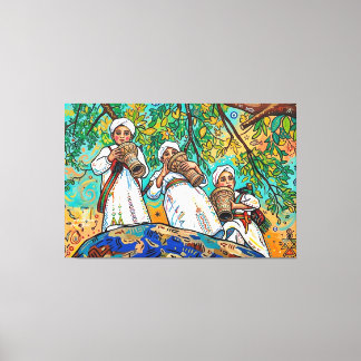Impressão Em Tela Arte Popular Cânvas Ahwash Amazigh Marroquino