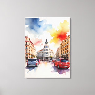 Impressão Em Tela Arte por aquarela de Madrid