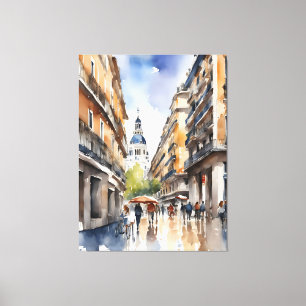 Impressão Em Tela Arte por aquarela de Madrid
