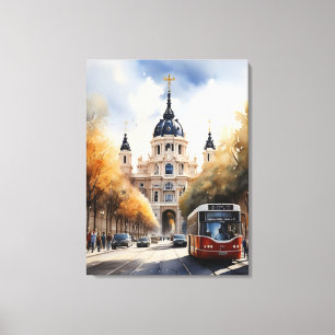 Impressão Em Tela Arte por aquarela de Madrid