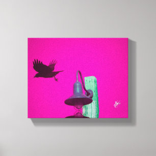 Impressão Em Tela Arte Poste de Luz Langley Crow Rosa Brilhante