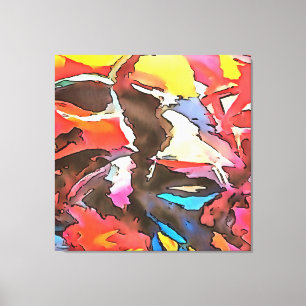 Impressão Em Tela Arte Preta Abstrato de Vaca Engrenada