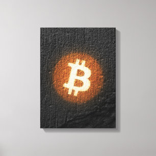 Impressão Em Tela Arte Resiliente De Bitmoeda (Na Parede Preta HD)