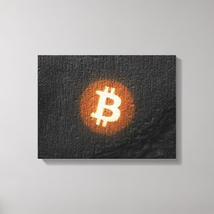Impressão Em Tela Arte Resiliente De Bitmoeda (Na Parede Preta HD)