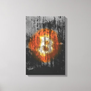 Impressão Em Tela Arte Resiliente De Bitmoeda (Na Parede Preta HD)
