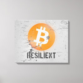 Impressão Em Tela Arte Resiliente De Bitmoeda (Na Parede Rachada HD)