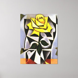 Impressão Em Tela Arte Rosa Amarelo Geométrica Bizarre