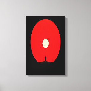 Impressão Em Tela Arte Silhueta Minimalista Abstrato sunset