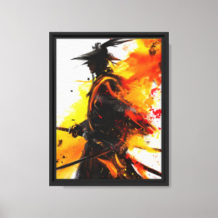 Impressão Em Tela Arte sobre explosão de Abstrato de Samurai Warrior