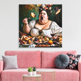 Impressão Em Tela Arte Surreal Colorida "Banquete do Caos"