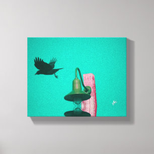Impressão Em Tela Arte Turquesa do Poste de Luz de Langley Crow