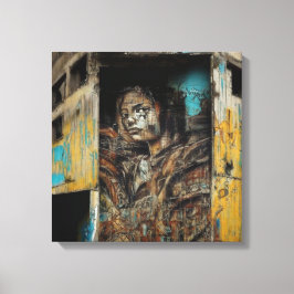 Impressão Em Tela Arte Urbana em Edifício Abandonado