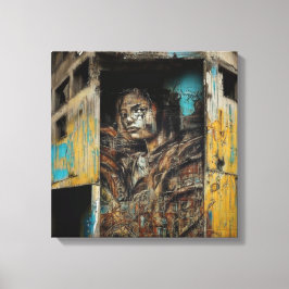 Impressão Em Tela Arte Urbana em Edifício Abandonado