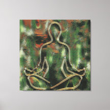 Arte Verde Meditação de Yoga por Pintura Abstrato