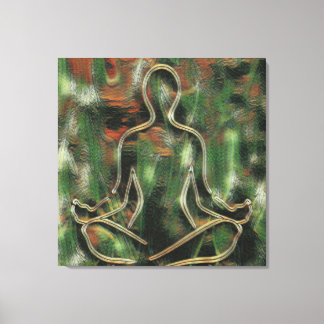 Impressão Em Tela Arte Verde Meditação de Yoga por Pintura Abstrato