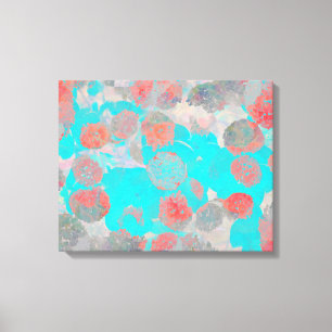 Impressão Em Tela Arte vermelha azul do padrão floral/floral românti