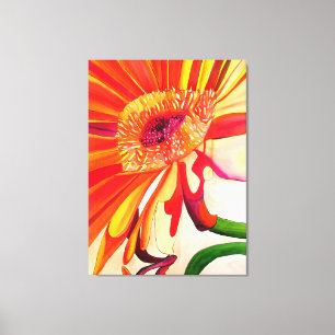 Impressão Em Tela Arte vermelha da pintura da aguarela da flor do