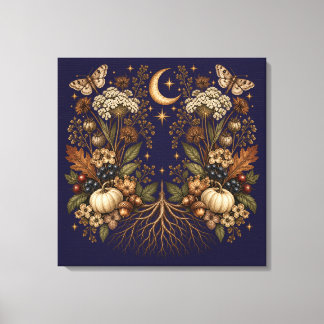 Impressão Em Tela Arte Vintage da Lua Mariposa Abóbora Whimsigoth Ou