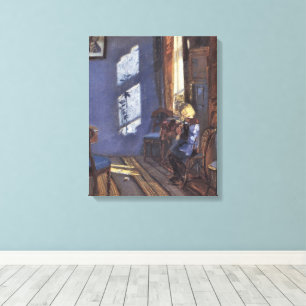 Impressão Em Tela Arte Vintage, Luz do Sol na Sala Azul por Ancher