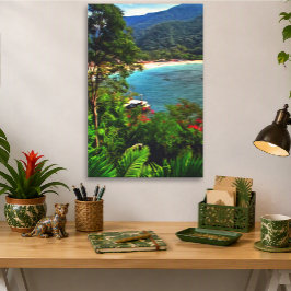 Impressão Em Tela Arte Vista da Praia Tropical Yelapa México 0828