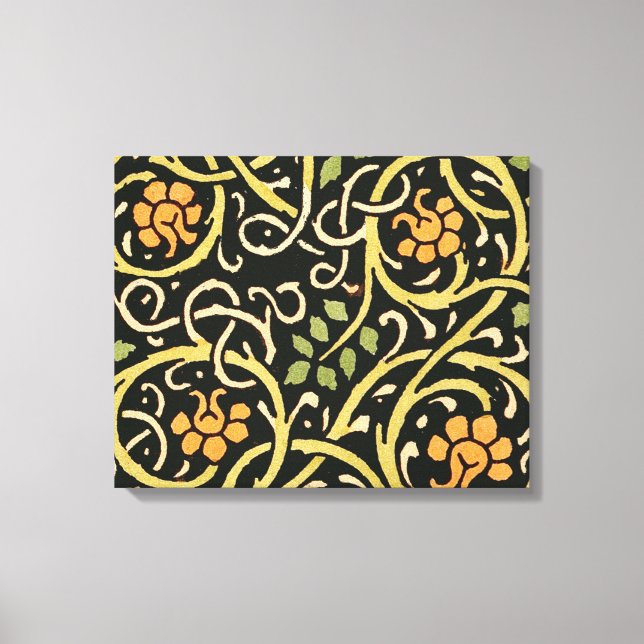 Impressão Em Tela Artes e Ofícios Vintage Padrão Floral Roycroft (Frente)