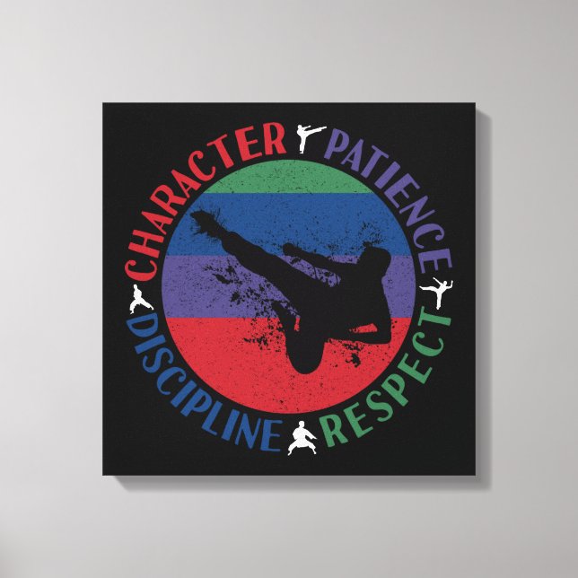 Impressão Em Tela Artes marciais - Valores do núcleo do Karate (Frente)