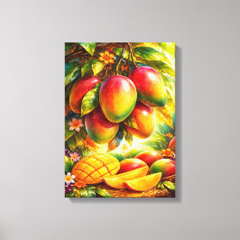 Impressão Em Tela Artistic Mango Orchard Illustration