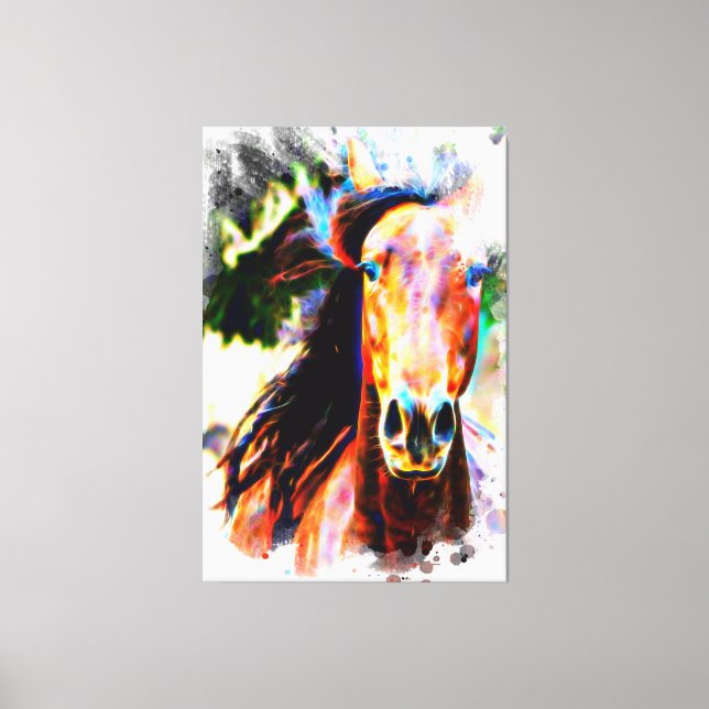 Impressão Em Tela *~* Artsy Horse Artística Equina AR22 Tela Impress (Frente)