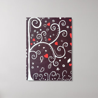 Impressão Em Tela Árvore com corações de Michael Dooley