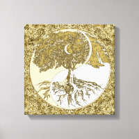 Árvore da vida Yin Yang Dourado Mandala