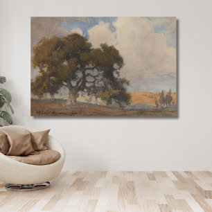 Impressão Em Tela Árvore de carvalho (1910) - Vintage majestosa Aqua