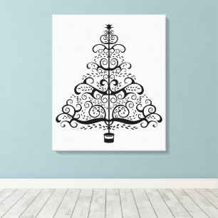 Impressão Em Tela Árvore de Natal Decorativa Rolo Vitoriano