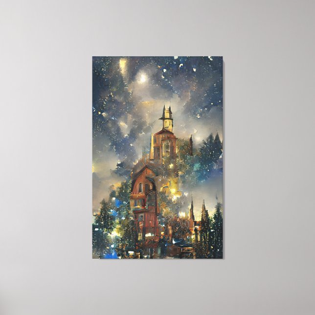 Impressão Em Tela Árvore de Natal, Igreja de Natal (Frente)