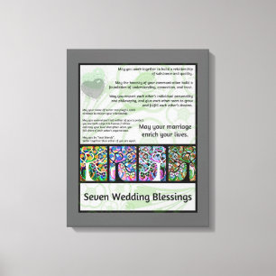 Impressão Em Tela Árvore de sete bênçãos de vida Wedding judaica