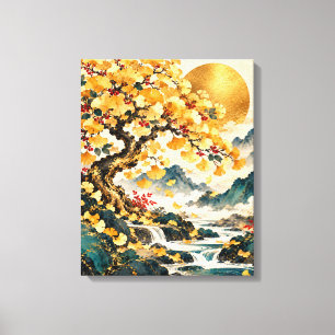 Impressão Em Tela Árvore Dourada de Ginkgo – Arte em Tela de Paisage