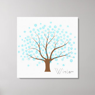 Impressão Em Tela Árvore Floco de Neve de inverno
