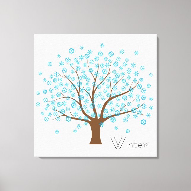 Impressão Em Tela Árvore Floco de Neve de inverno (Frente)