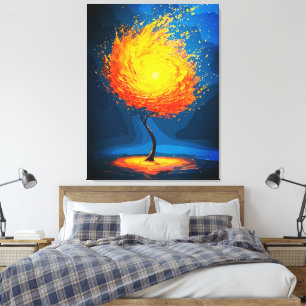 Impressão Em Tela Árvore Ígnea da Vida Arte Abstrata de Natureza p