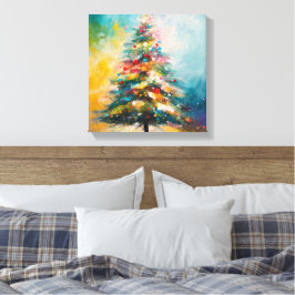 Impressão Em Tela Árvore Natal,Design de Pastel de Óleo