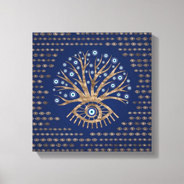 Impressão Em Tela Árvore Olhosa Grega - Mati Mataki - Matiasma (Frente)