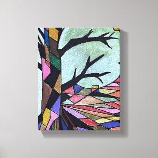 IMPRESSÃO EM TELA ÁRVORE SOLITÁRIA À LUZ DA LUZ