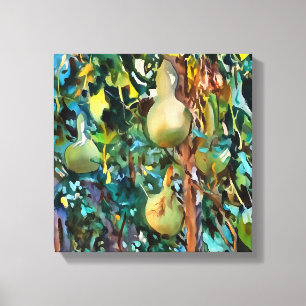 Impressão Em Tela Árvores De Calabash Em Arte Acrílica De Outono