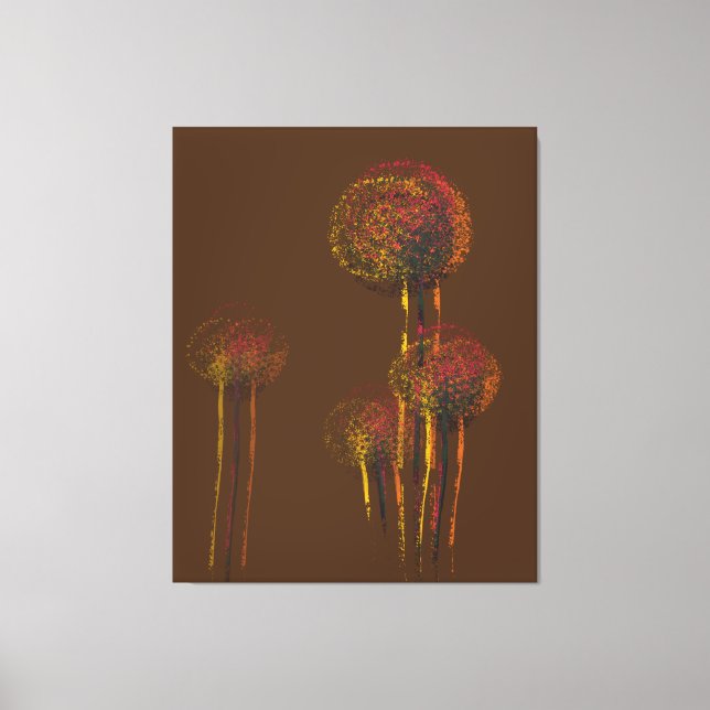 Impressão Em Tela Árvores de Flores do Abstrato Moderno (Frente)