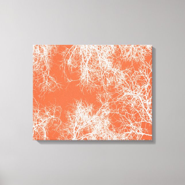 Impressão Em Tela Árvores-de-vidro laranja e branco (Frente)