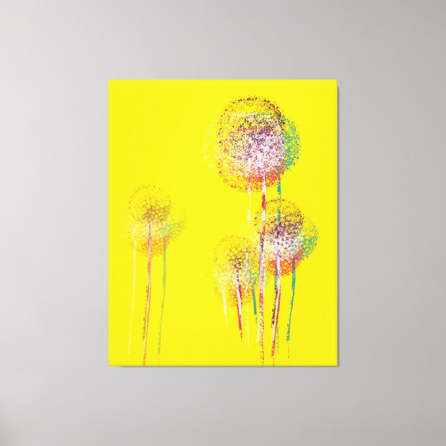 Impressão Em Tela Árvores Flores abstrato de Verão #2 (Frente)