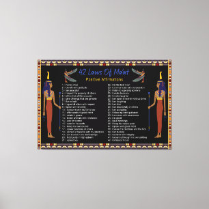 Impressão Em Tela As 42 Leis Da Matéria - Afirmações Positivas