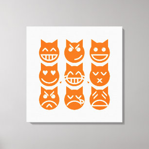 Impressão Em Tela As 9 Vidas do Gato Emoji