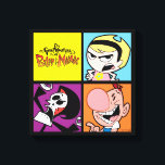Impressão Em Tela As Aventuras Negras de Billy & Mandy Character Art<br><div class="desc">Veja este gráfico colorido de quatro painéis de Mandy,  Grim e Billy,  com o logotipo do programa!</div>